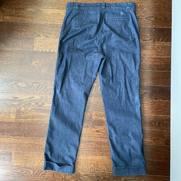 Tory Burch Dark Denim Etta Cuffed Jeans PantsTrousers-Size 28 - Picture 5 of 14
